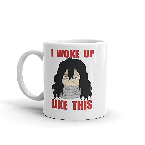 TYCLTY Aizawa Shouta Eraserhead WaYanl-3933 BZ305 Kaffeebecher aus Keramik mit C-förmigem Griff, angenehm zu halten, Chibi B/MHA, 325 ml von TYCLTY
