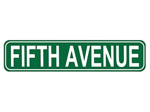 TYCLTY Fifth Avenue Straßenschild, hochwertiges Metallschild, Fifth Avenue-Schild, Neuheit Schild für Bauernhaus, Garage, Wanddekoration, Blechschild, 40,6 x 10,2 cm TYCLTY Fifth Avenue Straßenschild, hochwertiges Metallschild, Fifth Avenue-Schild, Neuheit Schild für Bauernhaus, Garage, Wanddekoration, Blechschild, 40,6 x 10,2 cm von TYCLTY