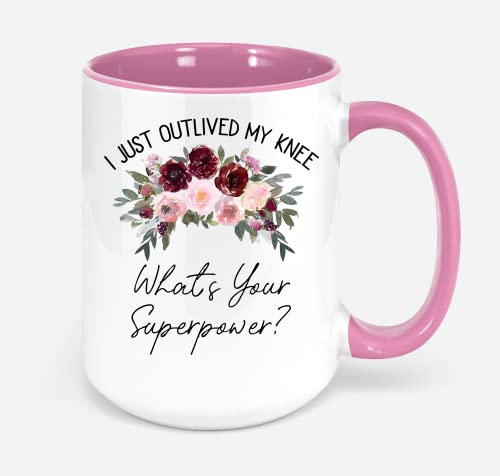 TYCLTY Funny Knee Replacement Mug Thinking Of You Knee Replacement Gift Knee Surgery (Pink) 325 ml Mug von TYCLTY
