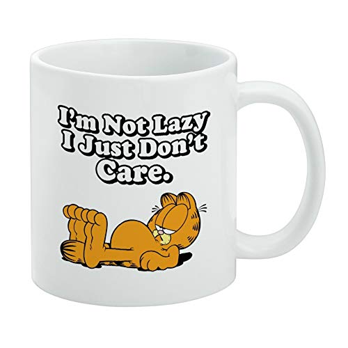 TYCLTY Garfield Wayanl-4167 BZ305 Keramik-Kaffeetasse mit Aufschrift "I'm Not Lazy", Geschenkidee für Kaffee, Tee und heiße Getränke, 325 ml, Weiß von TYCLTY
