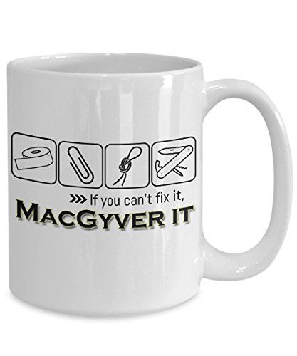 TYCLTY MacGyver It – Weiße Keramiktasse für Tee oder Kaffee – einzigartiges lustiges Geschenk für Männer, 325 ml, waYanl-1926, BZ305 von TYCLTY