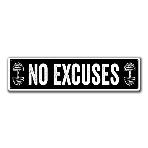 TYCLTY Metall-Blechschild "No Excuses" für Garage, Wohnzimmer, Badezimmer, Garten, Workout, Heimkunst, Wanddekoration, Poster, Fitnessschild, Geschenk, 40,6 x 10,2 cm TYCLTY Metall-Blechschild "No Excuses" für Garage, Wohnzimmer, Badezimmer, Garten, Workout, Heimkunst, Wanddekoration, Poster, Fitnessschild, Geschenk, 40,6 x 10,2 cm von TYCLTY