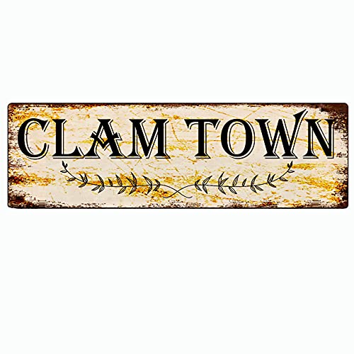 TYCLTY Metallschild Blechschild Clam Town Lustige Metallschilder Vintage Schild Retro Blechschilder Aluminium Metallschild für Schlafzimmer Küche Garten Wand Bab Club Kaffee Hängeschild Heimdekoration TYCLTY Metallschild Blechschild Clam Town Lustige Metallschilder Vintage Schild Retro Blechschilder Aluminium Metallschild für Schlafzimmer Küche Garten Wand Bab Club Kaffee Hängeschild Heimdekoration von TYCLTY