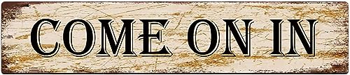 TYCLTY Metallschild Blechschild Come on in Funny Metal Signs Vintage Sign Retro Blechschilder Aluminium Metallschild für Schlafzimmer Küche Garten Wand Bab Club Kaffee Hängeschild Home Decor 15,2 x von TYCLTY