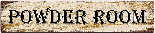 TYCLTY Metallschild Blechschild Powder Room Lustige Metallschilder Vintage Schild Retro Blechschilder Aluminium Metallschild für Schlafzimmer Küche Garten Wand Bab Club Kaffee Hängeschild Home Decor von TYCLTY