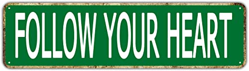 TYCLTY Metallschild "Follow Your Heart", Vintage-Schilder, Retro-Blechschilder, Aluminiumschild, Kunstschild, für Zuhause, Küche, Outdoor, Garten, Wand, nicht verblassen, lustige Dekoration, 10,2 x TYCLTY Metallschild "Follow Your Heart", Vintage-Schilder, Retro-Blechschilder, Aluminiumschild, Kunstschild, für Zuhause, Küche, Outdoor, Garten, Wand, nicht verblassen, lustige Dekoration, 10,2 x von TYCLTY
