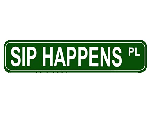 TYCLTY Sip Happens PL-Schild für Liebhaber, Geschenk, Souvenir, Enthusiasten, Männerhöhle, Haus, Garage, Wanddekoration, Straßenschild, Metall-Blechschild, 40,6 x 10,2 cm TYCLTY Sip Happens PL-Schild für Liebhaber, Geschenk, Souvenir, Enthusiasten, Männerhöhle, Haus, Garage, Wanddekoration, Straßenschild, Metall-Blechschild, 40,6 x 10,2 cm von TYCLTY