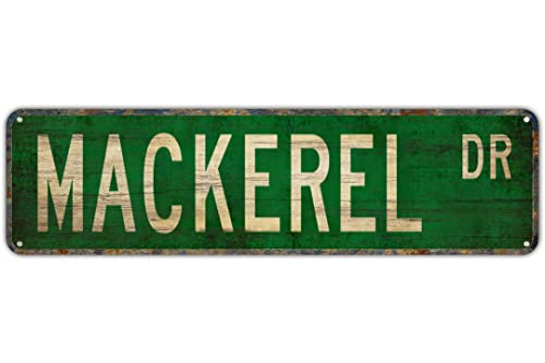 TYCLTY Straßenschild Makrele Makrele Geschenk Makrele Schild Makrele Dekor Hinterhof Bar Wanddekoration Rustikales Wohnen Blechschild Wanddekoration 40,6 x 10,2 cm TYCLTY Straßenschild Makrele Makrele Geschenk Makrele Schild Makrele Dekor Hinterhof Bar Wanddekoration Rustikales Wohnen Blechschild Wanddekoration 40,6 x 10,2 cm von TYCLTY