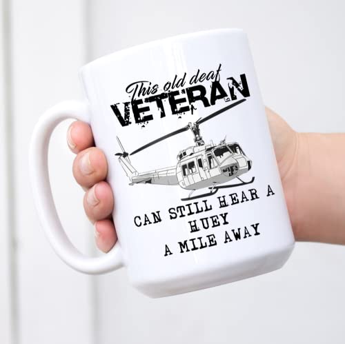 TYCLTY Uh1 Huey 71b78 Kaffeetasse mit Hubschrauber, Armee, Luftfahrt, Veteran, 325 ml, Schwarz von TYCLTY