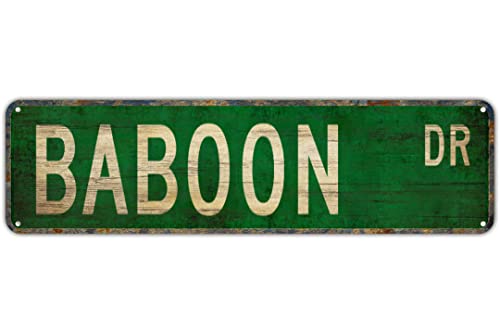 TYCLTY Vintage Decor Wandschilder Baboon Baboon Geschenk Baboon Schild Baboon Decor Ape Baboon Blechschild Wanddekoration 40,6 x 10,2 cm TYCLTY Vintage Decor Wandschilder Baboon Baboon Geschenk Baboon Schild Baboon Decor Ape Baboon Blechschild Wanddekoration 40,6 x 10,2 cm von TYCLTY