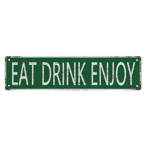TYCLTY Vintage Metall-Blechschild Eat Drink Enjoy Vintage Metallschild Retro Metallschild Bar Pub Poster Wandkunst Dekor Blechschild 10 x 40 cm TYCLTY Vintage Metall-Blechschild Eat Drink Enjoy Vintage Metallschild Retro Metallschild Bar Pub Poster Wandkunst Dekor Blechschild 10 x 40 cm von TYCLTY