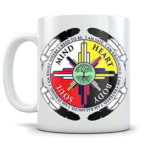 TYCLTY Wayanl-995 Kaffeetasse mit Aufschrift "Strong Spirit Mind Heart Body and Soul", 325 ml, Weiß von TYCLTY