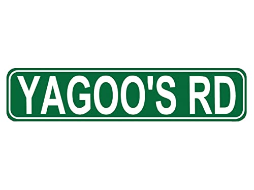 TYCLTY Yagoo's RD Straßenschild, hochwertiges Metallschild, Yagoo's RD-Schild, Neuheit Schild für Bauernhaus, Garage, Wanddekoration, Blechschild, 40,6 x 10,2 cm TYCLTY Yagoo's RD Straßenschild, hochwertiges Metallschild, Yagoo's RD-Schild, Neuheit Schild für Bauernhaus, Garage, Wanddekoration, Blechschild, 40,6 x 10,2 cm von TYCLTY