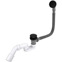 Badewannensiphon mit Klick-Klack-Stopfen und Überlaufrohr, schwarz von TYCNER