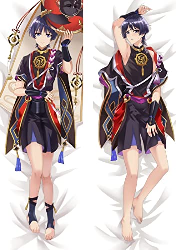 Für Genshin Impact Scaramouche Body Kissenbezug Kissenhülle,Anime Pillowcase Doppelseitige Umarmungskissen Bezug,Anime Doppelseitige Muster Kissenbezug Körper Umarmungskissen Kissenbezug von TYDEEY