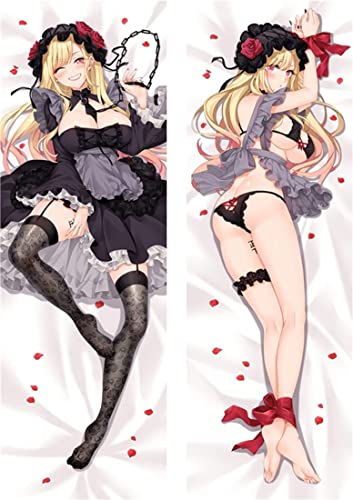 Für My Dress-Up Darling Kitagawa Marin Body Kissenbezug Kissenhülle,Anime Pillowcase Doppelseitige Umarmungskissen Bezug,Anime Doppelseitige Muster Kissenbezug Körper Umarmungskissen Kissenbezug von TYDEEY