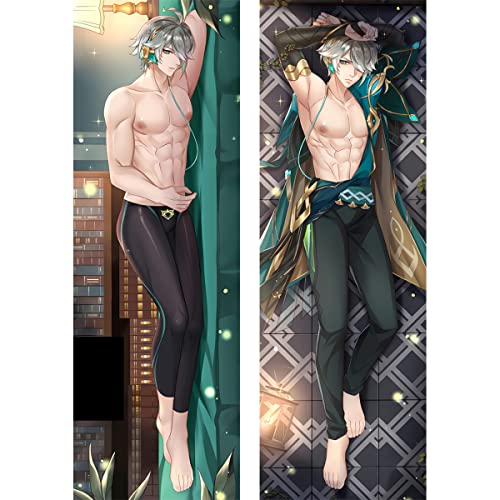 TYDEEY Für Genshin Impact Alhaitham Body Kissenbezug Kissenhülle,Anime Pillowcase Doppelseitige Umarmungskissen Bezug,Anime Doppelseitige Muster Kissenbezug Körper,2wt(2waytricot)-60cm*180cm von TYDEEY