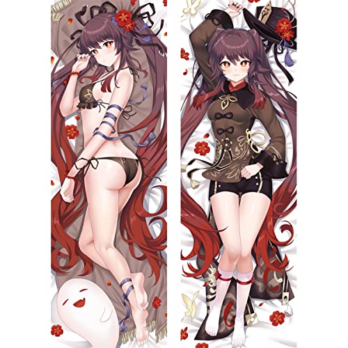 TYDEEY Für Genshin Impact Hu Tao Body Kissenbezug Kissenhülle,Anime Pillowcase Doppelseitige Umarmungskissen Bezug,Anime Doppelseitige Muster Kissenbezug Körper,2wt(2waytricot)-50cm*160cm von TYDEEY