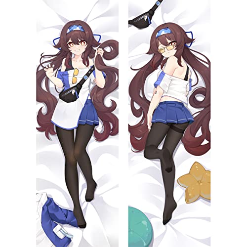 TYDEEY Für Genshin Impact Hu Tao Body Kissenbezug Kissenhülle,Anime Pillowcase Doppelseitige Umarmungskissen Bezug,Anime Doppelseitige Muster Kissenbezug Körper,2wt(2waytricot)-60cm*180cm von TYDEEY