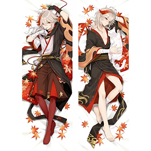 TYDEEY Für Genshin Impact Kaedehara Kazuha Body Kissenbezug Kissenhülle,Anime Pillowcase Doppelseitige Umarmungskissen Bezug,Anime Doppelseitige Muster Kissenbezug Körper,Peachskin-60cm*180cm von TYDEEY