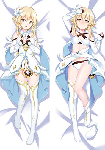 TYDEEY Für Genshin Impact Lumine Body Kissenbezug Kissenhülle,Anime Pillowcase Doppelseitige Umarmungskissen Bezug,Anime Doppelseitige Muster Kissenbezug Körper,2wt(2waytricot)-50cm*150cm von TYDEEY