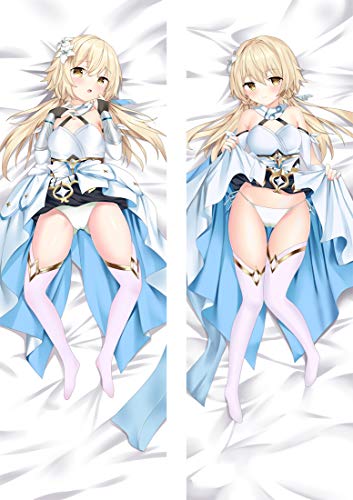 TYDEEY Für Genshin Impact Lumine Body Kissenbezug Kissenhülle,Anime Pillowcase Doppelseitige Umarmungskissen Bezug,Anime Doppelseitige Muster Kissenbezug Körper,Peachskin-50cm*160cm von TYDEEY