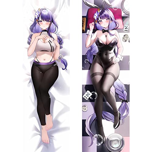 TYDEEY Für Genshin Impact Raiden Shogun Body Kissenbezug Kissenhülle,Anime Pillowcase Doppelseitige Umarmungskissen Bezug,Anime Doppelseitige Muster Kissenbezug Körper,2wt(2waytricot)-50cm*150cm von TYDEEY