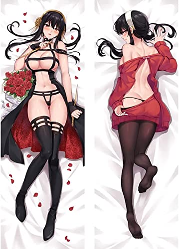 TYDEEY Für Genshin Impact SPY×Family Yor Body Kissenbezug Kissenhülle,Anime Pillowcase Doppelseitige Umarmungskissen Bezug,Anime Doppelseitige Muster Kissenbezug Körper,Peachskin-50cm*150cm von TYDEEY