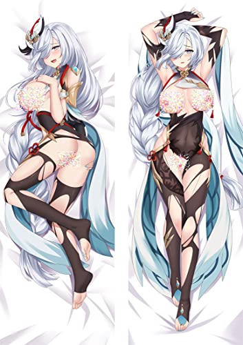 TYDEEY Für Genshin Impact Shenhe Body Kissenbezug Kissenhülle,Anime Pillowcase Doppelseitige Umarmungskissen Bezug,Anime Doppelseitige Muster Kissenbezug Körper,2wt(2waytricot)-50cm*160cm von TYDEEY