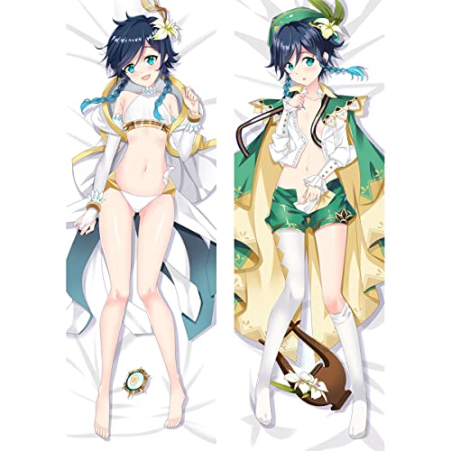 TYDEEY Für Genshin Impact Venti Body Kissenbezug Kissenhülle,Anime Pillowcase Doppelseitige Umarmungskissen Bezug,Anime Doppelseitige Muster Kissenbezug Körper,2wt(2waytricot)-60cm*180cm von TYDEEY