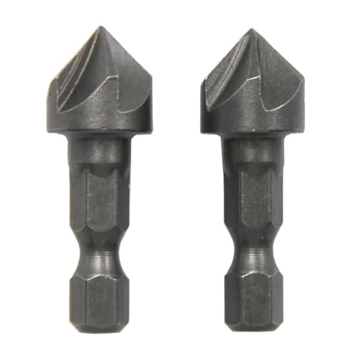 1/2 Sechskantschaft Fünfblatt-Senkbohrer 12,5 Mm Holzbearbeitungs-Lochöffner Spot Facer Entgratbohrer(2PC Chamferer) von TYDHGSE