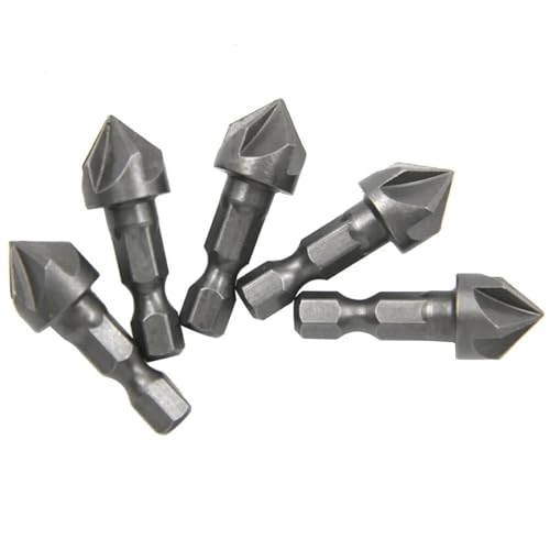 1/2 Sechskantschaft Fünfblatt-Senkbohrer 12,5 Mm Holzbearbeitungs-Lochöffner Spot Facer Entgratbohrer(5PC Chamferer) von TYDHGSE