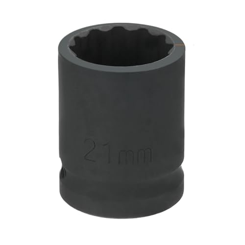 1 Stück 12-Punkt-Schlagsteckschlüssel, 1/2 Zoll Antrieb, 10–24 Mm, Metrisch, Cr-V, Flacher Schlagsteckschlüssel(21mm) von TYDHGSE