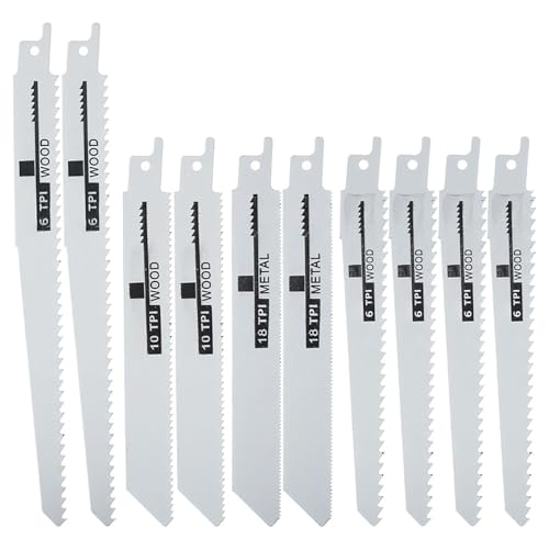 10 Stück Säbelsägeblätter Säbelsäge Handsäge Multi Sägeblatt For Schneiden Von Holz, Metall, Kunststoffrohren, Elektrowerkzeug-Zubehör von TYDHGSE