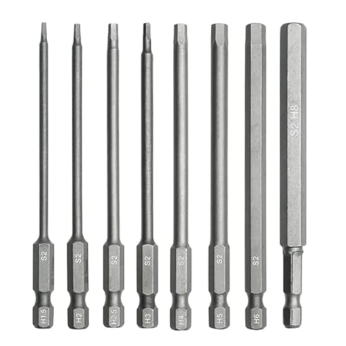 100 Mm 8-teiliger Sechskant-Inbusschlüssel-Bohrer-Satz SAE Metric Allen Electric Hexagonal Bit Schraubendreher-Einsatz von TYDHGSE