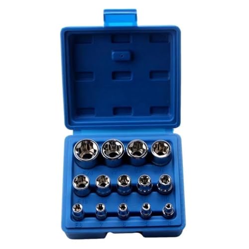 14-teiliges E-Stern-Torx-Steckschlüssel-Set, E4-E24, E-Torx, Außensechskant-Einsatzmutter(1 SET-BLUE) von TYDHGSE