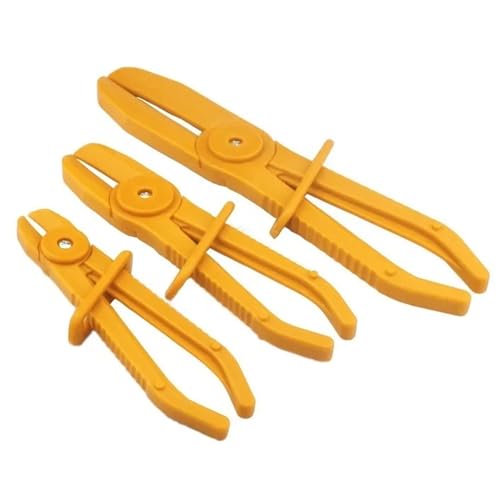 3 Teile/satz Nylon Schlauch Klemme Werkzeug Set Brems Kraftstoff Wasser Linie Clamp Zange Hände Frei Werkzeug Auto Reparatur Werkzeuge Schlauch Zange(3pcs Yellow) von TYDHGSE
