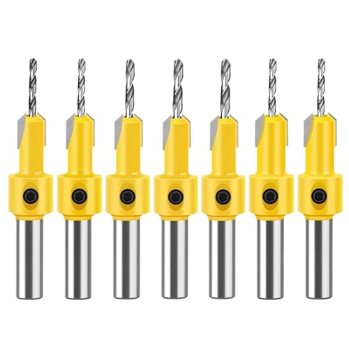 5/7 Stück 8mm 10mm Holzbearbeitung Senker Bohrer Perforator Legierung Kopf Loch Holz Schraube Montage Schritt(7PCS 8mm 10mm) von TYDHGSE