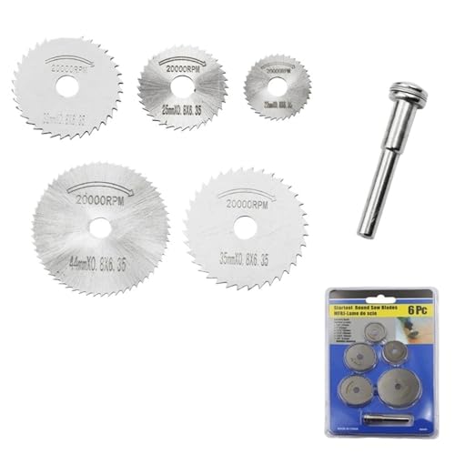 6 Stücke High Speed Stahl Kreissäge Klinge Hss Trennscheibe Rotierenden Bohren Werkzeug Zubehör For Holz, Kunststoff Und Aluminium(Type B) von TYDHGSE