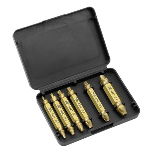 Beschädigte Schraube Extractor Set HSS Bohrer Stripped Broken Remover Kleine Leicht Schnell Nehmen Kit Einfach Abbruch Power Tools(Gold) von TYDHGSE