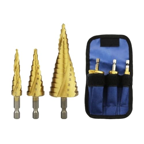 HSS Titan Stufenbohrer For Metall Holz Hochgeschwindigkeits-Set Elektrowerkzeuge 3-12 4-12 4-20 4-32 Mm(Step Drill Spiral 3b) von TYDHGSE