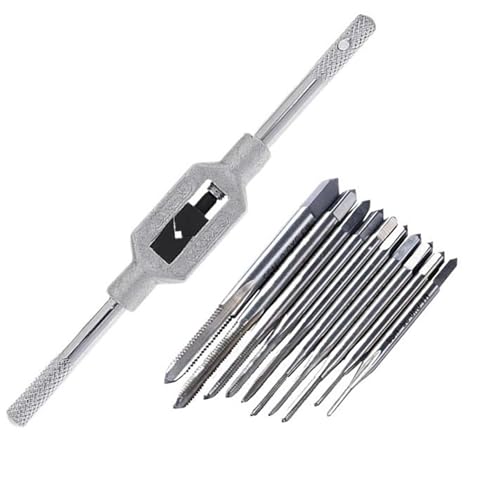 Metrischer Gewindebohrer HSS 6542 Gewindebohrer Bohrer M1-M3.5 Gerade Nut Maschinengewindebohrer Verstellbarer Windeisen M1-M8 Gewindebohrwerkzeug von TYDHGSE