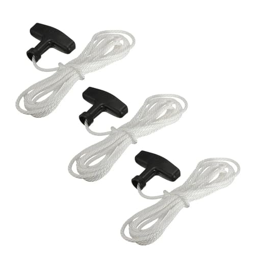 TYDHGSE 1,2 M/3 M Startschnur Schnur Starter Zugschnur Seil Mit Zuggriff 4 Mm Generator Zugschnur Rasenmäher Zubehör(120CM 3PCS) von TYDHGSE