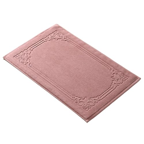 TYDHGSE 1 Stück Boden Handtuch Matte Weiß Rot Blau Teppich SPA Bad Zimmer Matte 100% Baumwolle Qualität Verdicken Badewanne Dekor(Beiou pink) von TYDHGSE