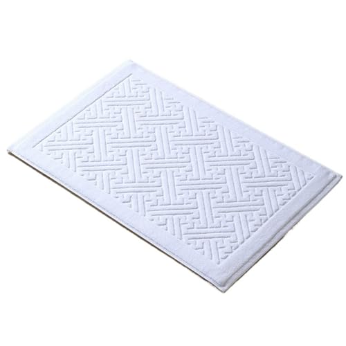 TYDHGSE 1 Stück Boden Handtuch Matte Weiß Rot Blau Teppich SPA Bad Zimmer Matte 100% Baumwolle Qualität Verdicken Badewanne Dekor(Gudian White) von TYDHGSE