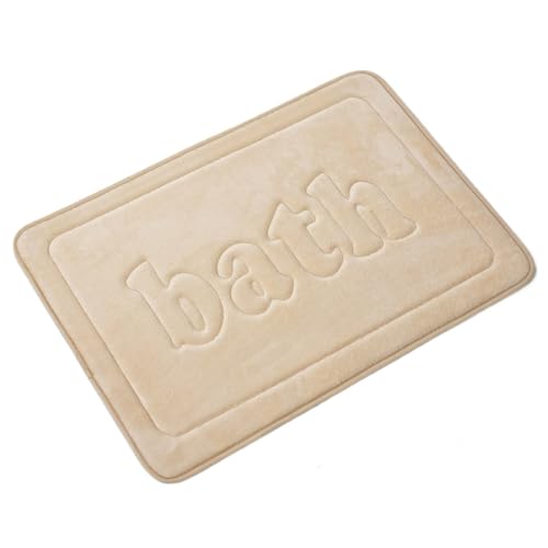 TYDHGSE 1 Stück Rutschfester Badezimmerboden, Weiches Badezimmer, Saugfähiges Bad, Dicke Samt-Türmatte, Heimdekorationsteppich, Badeteppich(Khaki,500MMx800MM) von TYDHGSE