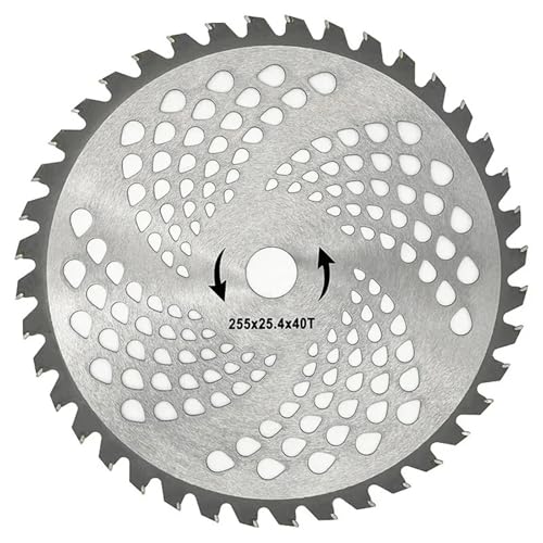 TYDHGSE 1 Stücke Freischneider Zubehör Benzin Trimmer Garten Gartengeräte Rasenmäher Teile Grasschneider Klinge 40 Zähne Legierung 255mm von TYDHGSE