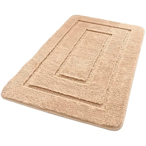 TYDHGSE 1pc Badezimmer Teppich Mikrofaser Geformt Absorbieren rutschfeste Einfarbige Toilette Teppich Waschraum Essentials(Camel,40x60cm) von TYDHGSE