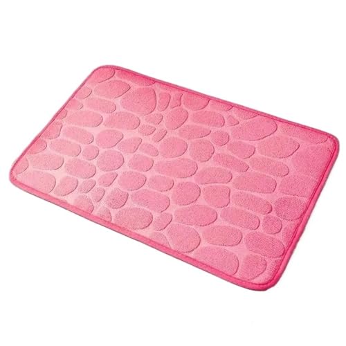 TYDHGSE 1pc Memory Foam Geprägter Samtteppich Badezimmer Wohnzimmer rutschfeste Matte Kopfsteinpflaster Bodenmatte Heimtextilien(Rose red) von TYDHGSE