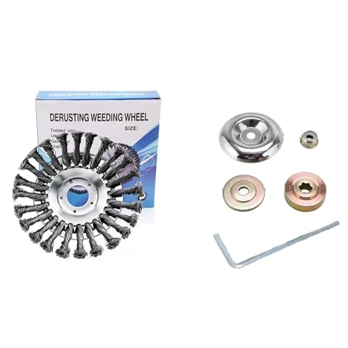 TYDHGSE 6/8/10 Zoll Unkrautbürstenschneiderkopf Rasenmäher Grasschneiderkopf Stahldrahtradbürstenscheibe Gartentrimmerköpfe(10inch Set) von TYDHGSE